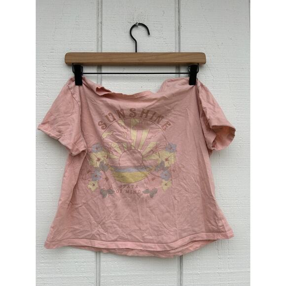 Love Peace &‎ Lip Gloss Sunshine Tee Shirt, Pink, Boho Beachy, Sz XL Girls - Picture 1 of 3